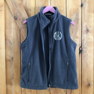 Gray Monogrammed EJH (eHj) zip up vest size medium